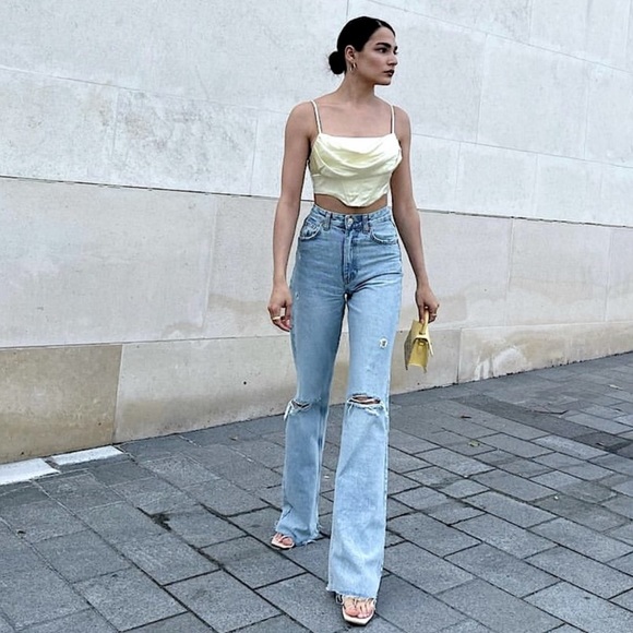 ZARA WIDE LEG JEANS - Picture 4 of 11